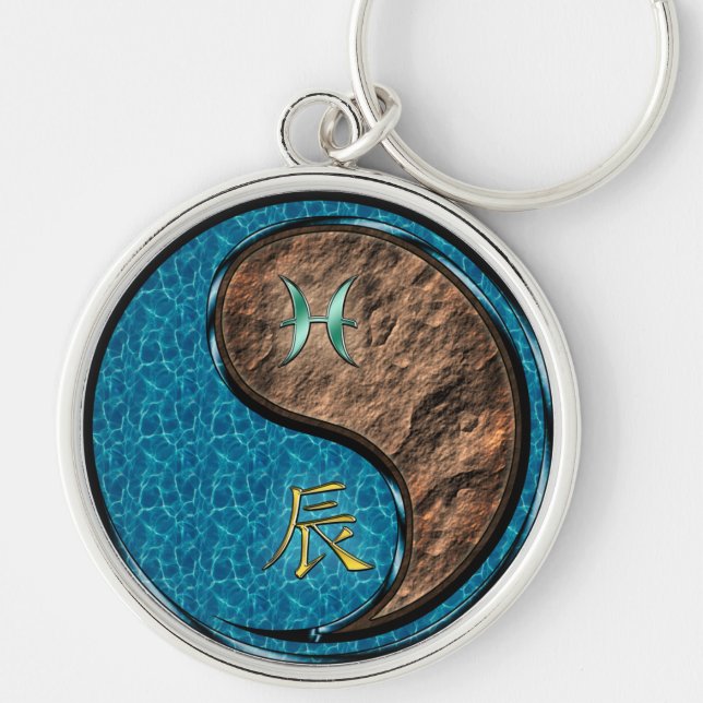 Pisces & Earth Dragon Keychain (Front)