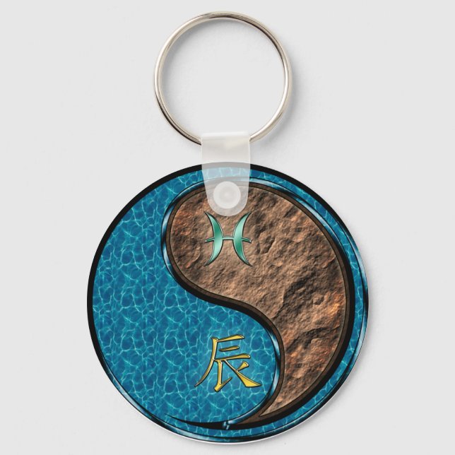 Pisces & Earth Dragon Keychain (Front)