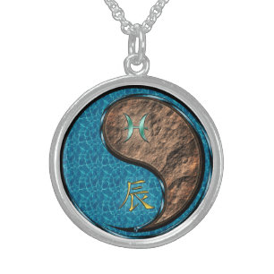 Pisces & Earth Dragon Sterling Silver Necklace