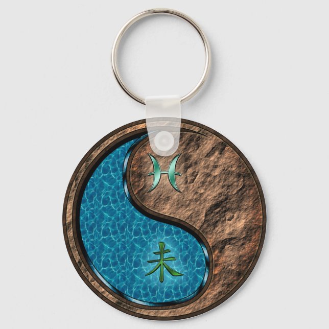 Pisces & Earth Goat Keychain (Front)