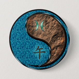 Pisces & Earth Horse Button