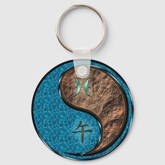 Pisces & Earth Horse Keychain (Front)