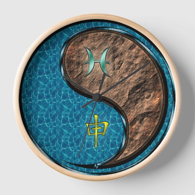 Pisces & Earth Monkey Clock (Front)