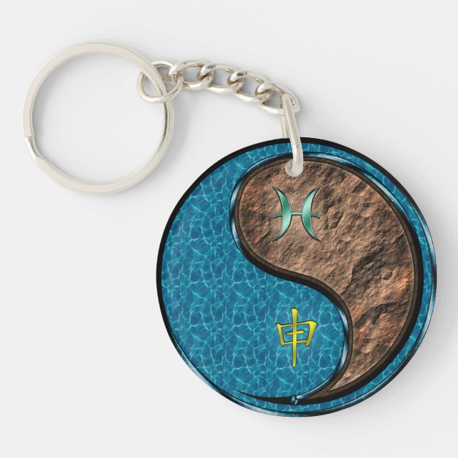 Pisces & Earth Monkey Keychain (Front)