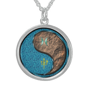 Pisces & Earth Monkey Sterling Silver Necklace
