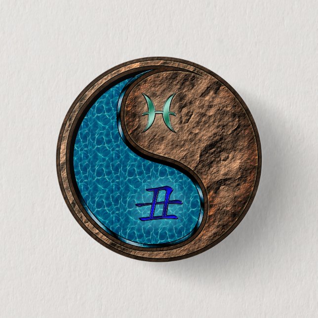 Pisces & Earth Ox Button (Front)
