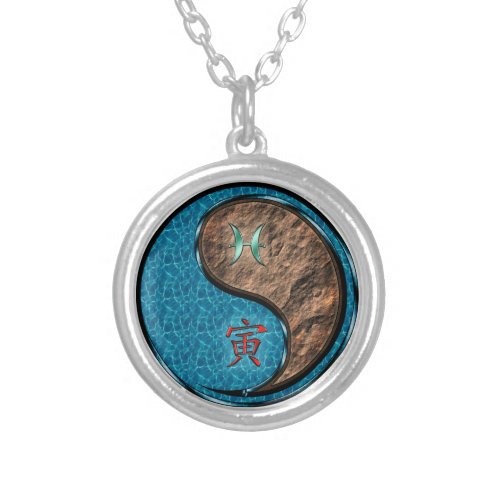 Pisces Earth Tiger Silver Plated Necklace