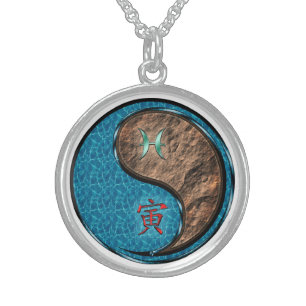 Pisces & Earth Tiger Sterling Silver Necklace
