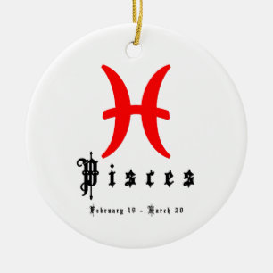 Pisces, February 19 - March 20 Ceramic Ornament