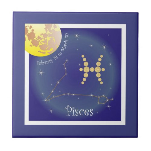 Pisces February 19 to March 20 Phototile Tile