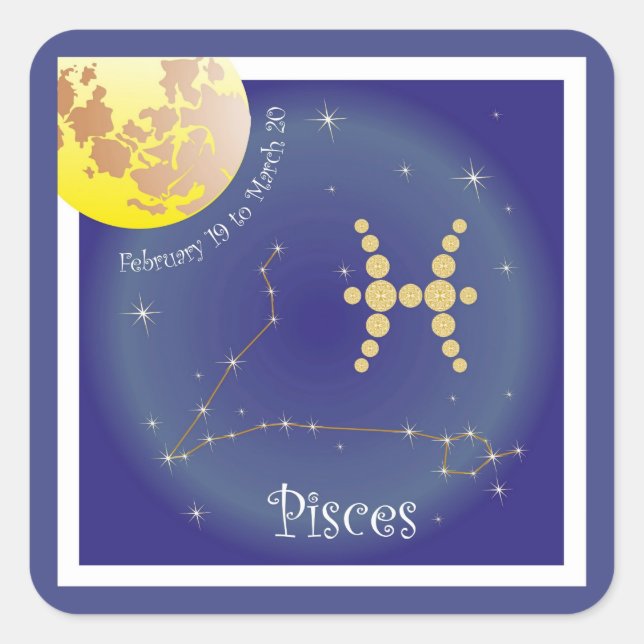 Pisces February 19 to March 20 Sticker (Front)