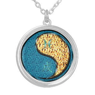 Pisces & Fire Dog Silver Plated Necklace