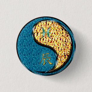 Pisces & Fire Dragon Button