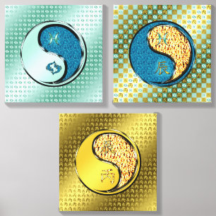 Pisces & Fire Dragon Canvas Photo Tile