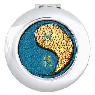 Pisces & Fire Dragon Compact Mirror