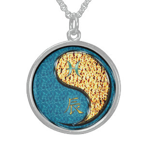 Pisces & Fire Dragon Sterling Silver Necklace
