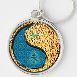 Pisces & Fire Goat Keychain