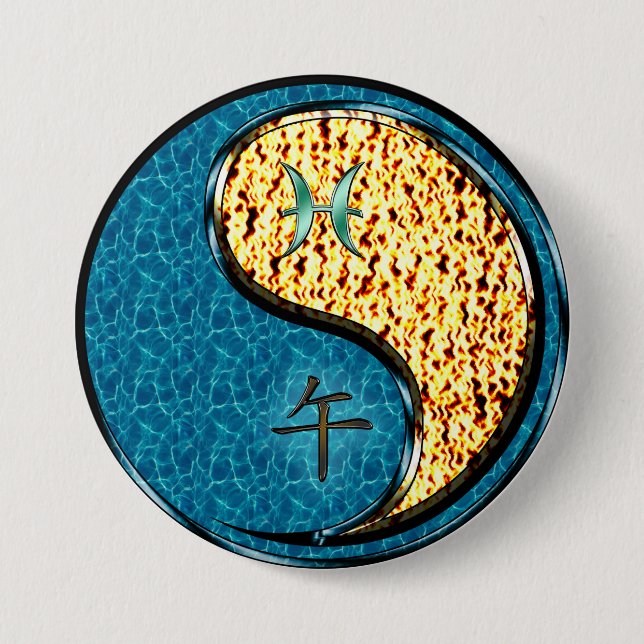 Pisces & Fire Horse Button (Front)