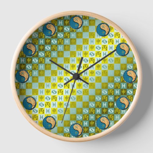 Pisces & Fire Monkey Clock