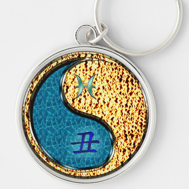 Pisces & Fire Ox Keychain (Front)