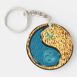 Pisces & Fire Snake Keychain