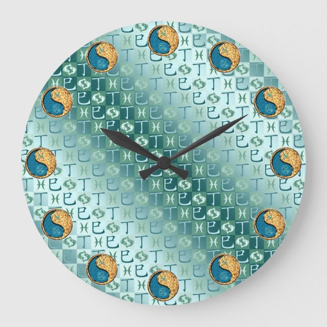 Pisces & Fire Snake Large Clock (Front)