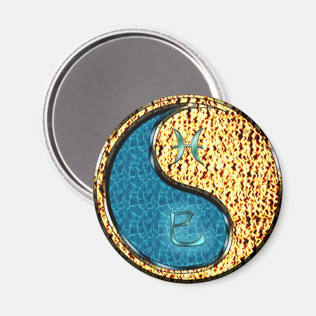 Pisces & Fire Snake Magnet (Front/Back)