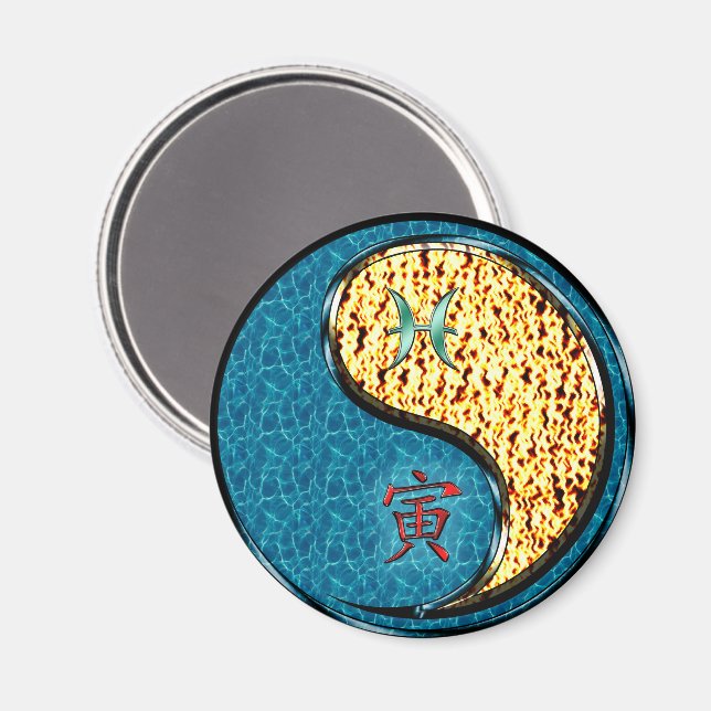 Pisces & Fire Tiger Magnet (Front/Back)