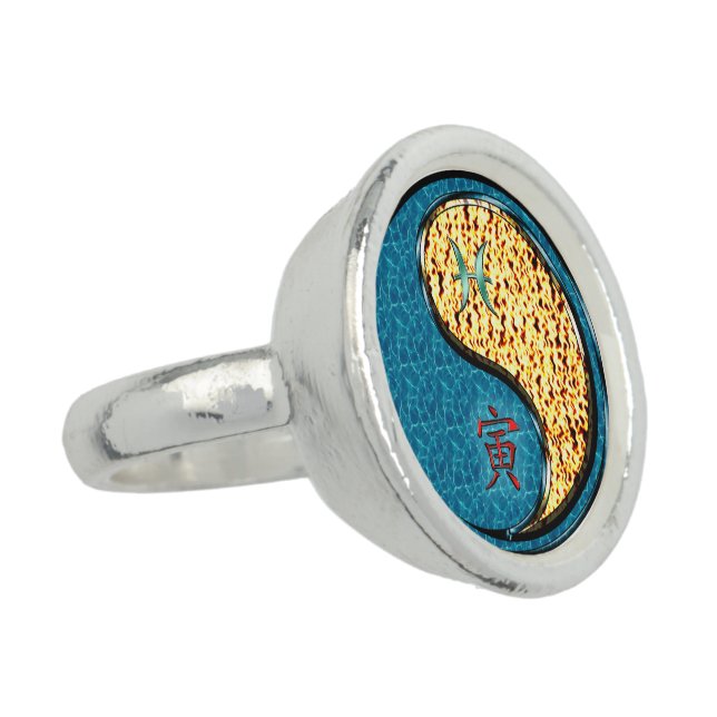 Pisces & Fire Tiger Ring (Side)