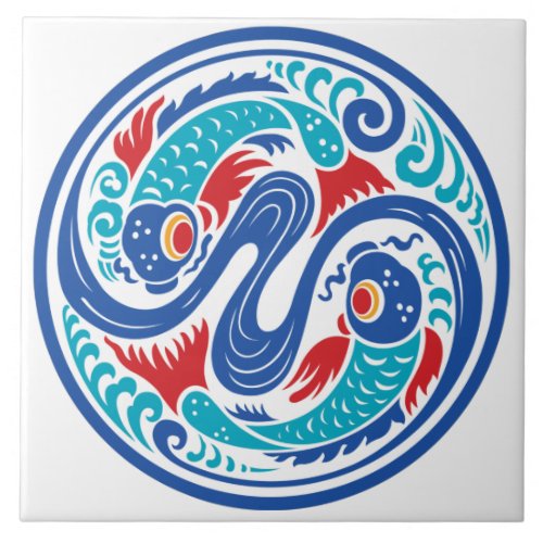 Pisces Fish Ceramic Tile