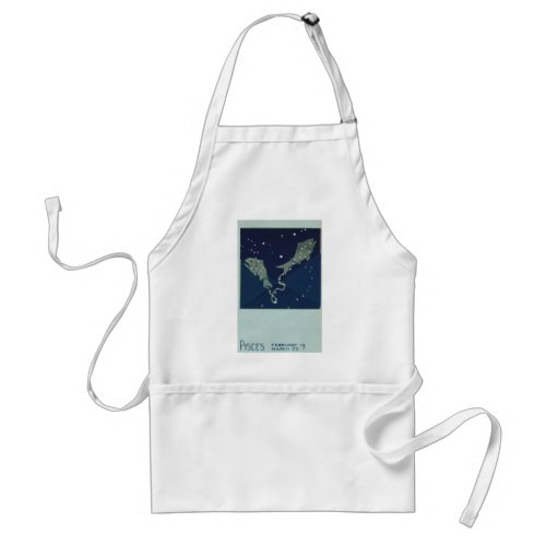 Pisces Fish Constellation Vintage Zodiac Astrology Adult Apron