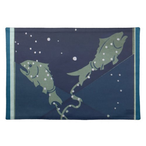 Pisces Fish Constellation Vintage Zodiac Astrology Cloth Placemat