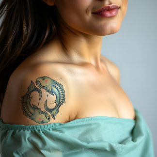 Pisces Fish Constellation Zodiac Symbols Birthday Temporary Tattoos