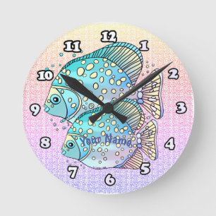 Pisces Fish Round Clock