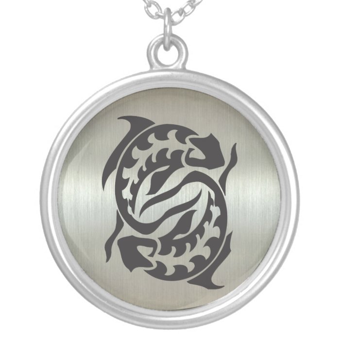 Pisces Fish Silhouette with Metallic Effect Jewelry
