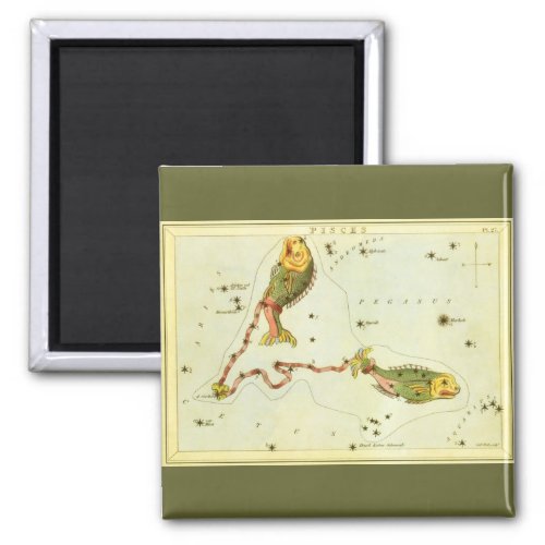 Pisces Fish Vintage Constellation Uranias Mirror Magnet