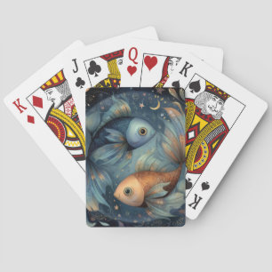 Pisces Fish Zodiac Astrology Celestial Birthday Poker Cards