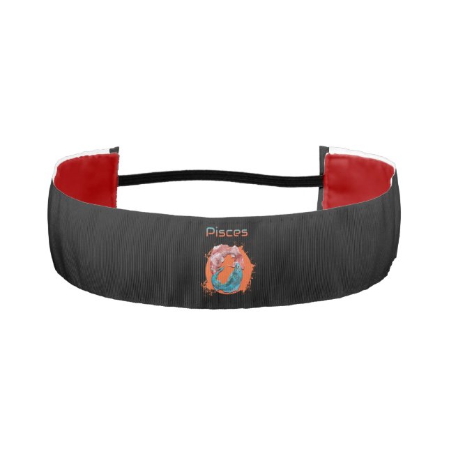 Pisces Fish Zodiac Horoscope Water Astrology Sign  Athletic Headband (Front)