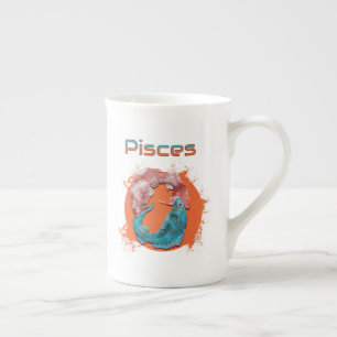 Pisces Fish Zodiac Horoscope Water Astrology Sign Bone China Mug