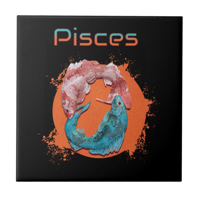 Pisces Fish Zodiac Horoscope Water Astrology Sign  Ceramic Tile (Front)