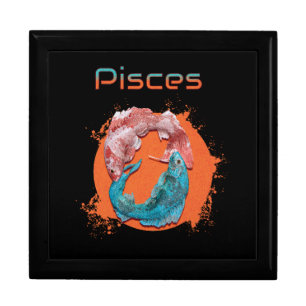 Pisces Fish Zodiac Horoscope Water Astrology Sign  Gift Box