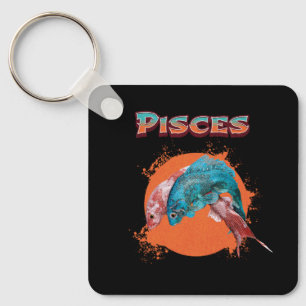 Pisces Fish Zodiac Horoscope Water Astrology Sign Keychain