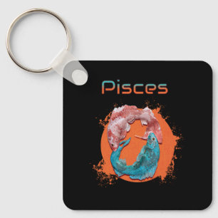 Pisces Fish Zodiac Horoscope Water Astrology Sign  Keychain