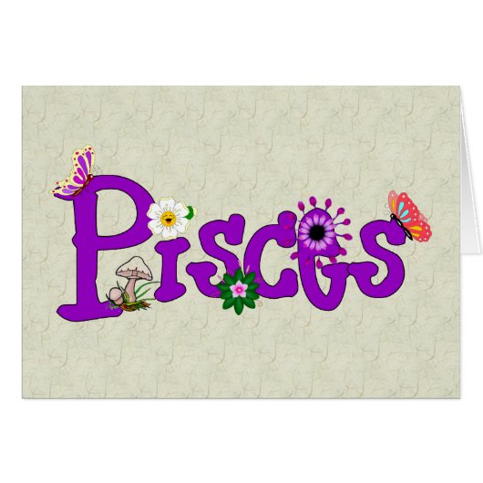 Pisces Flowers Cards (Front Horizontal)
