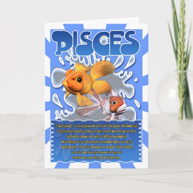 Pisces Fun Facts horoscope Card (Front)