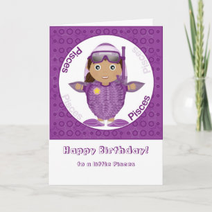 Pisces Girl - Happy Birthday Card
