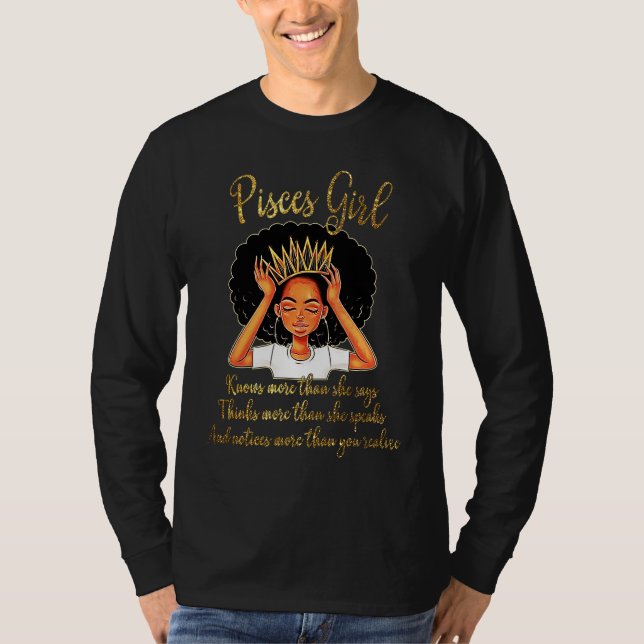 Pisces Girls Are Born in February 19  March 20 T-Shirt (Front)