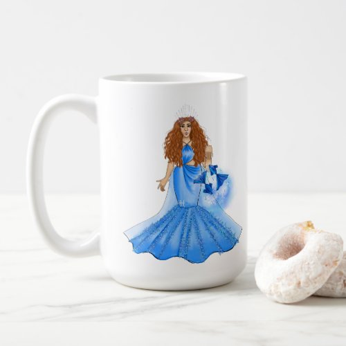Pisces Goddess With Two Fishes Custom Name Traits Coffee Mug