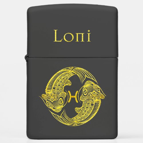 Pisces Gold Loni 1 Zippo Lighter