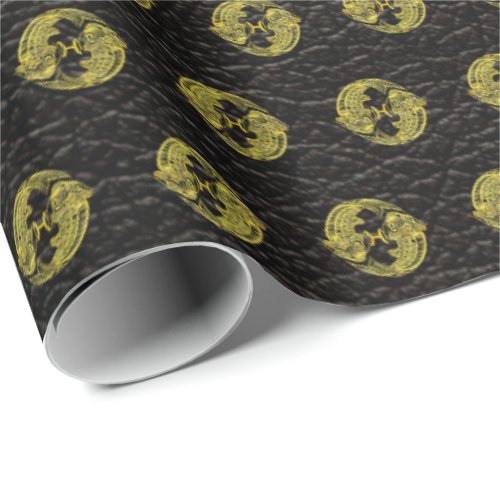 Pisces Gold on Leather Wrapping Paper